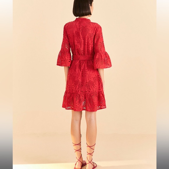 Farm Rio Red Palm Tree Mini Dress - Picture 4 of 8